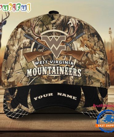West Virginia Mountaineers Camo Hunting Cap, Sport Team Camo Hunting Hats
