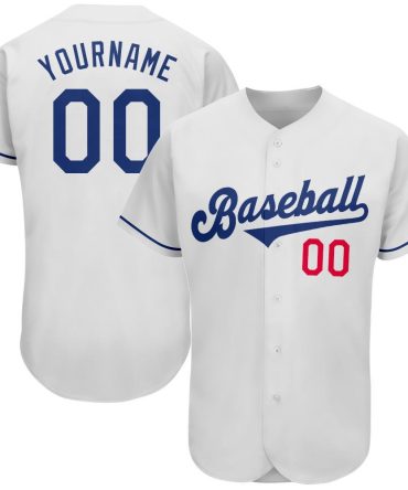 Custom White Royal-Red Authentic Baseball Jersey