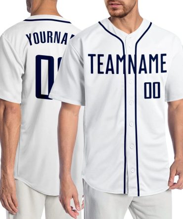 Custom White Navy Authentic Baseball Jersey
