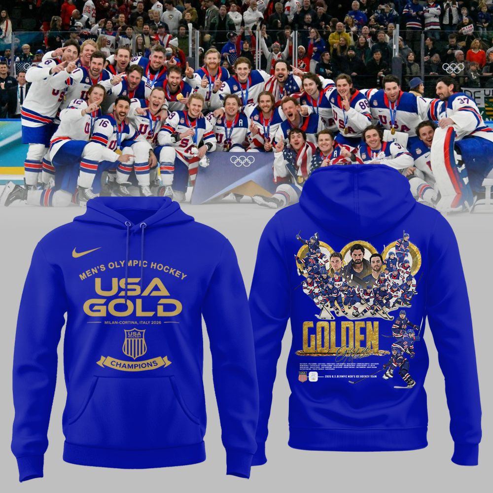 Usa Men’S Ice Hockey Team Olympic 2026 Champions Hoodie