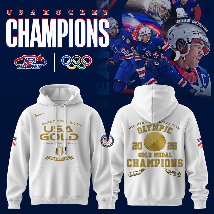 Usa Men’S National Ice Hockey Team 2026 Olympic Gold Exclusive Hoodie