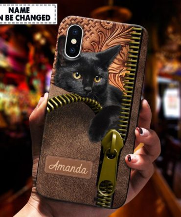 Personalized Cat Phone Case, Personalized Gift For Cat Lovers, Cat Mom, Cat Dad