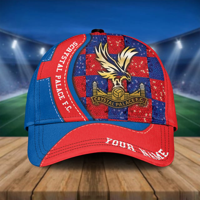 Crystal Palace Fc Customizable Fan Cap - Stylish Red & Blue Design For Supporters
