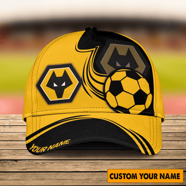 Customizable Soccer Fan Cap - Personalized Name, Stylish Yellow & Black Design