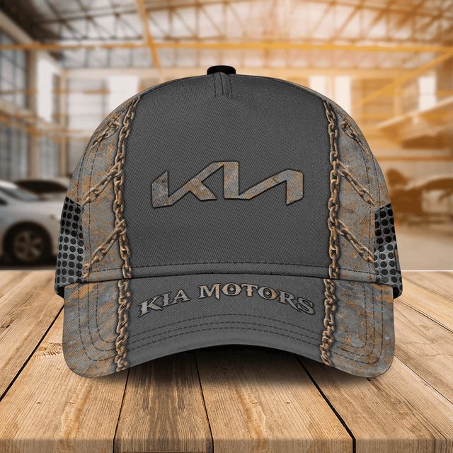 Vintage-Style Kia Motors Cap - Distressed Design, Adjustable Fit, Perfect For Car Enthusiasts