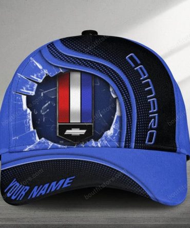 Custom Camaro Hat - Blue Sports Cap With Logo & Personalized Name - Perfect Gift!