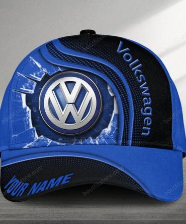 Custom Blue Vw Logo Baseball Cap - Personalized Name Hat For Car Enthusiasts