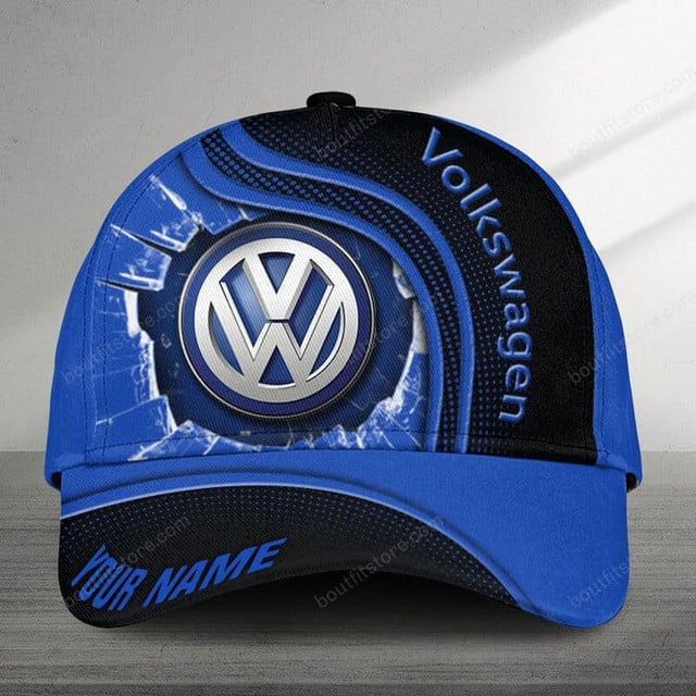 Custom Blue Vw Logo Baseball Cap - Personalized Name Hat For Car Enthusiasts