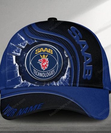 Custom Saab Technologies Cap – Personalized Blue Snapback Hat For Car Enthusiasts