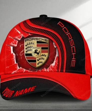 Custom Red Porsche Logo Cap – Personalized Sports Hat For Car Lovers