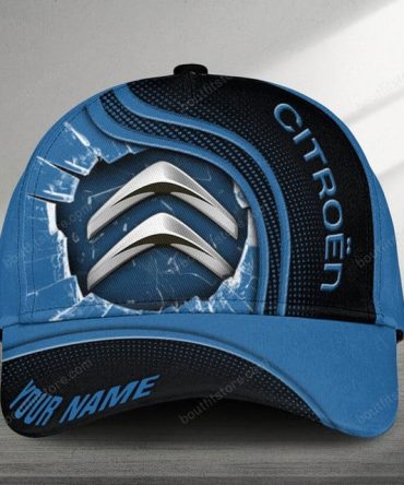 Customizable Citroën Logo Cap - Personalized Name, Stylish Blue Design