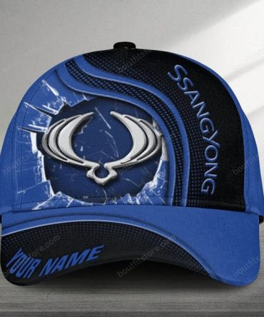 Custom Blue Ssangyong Cap With Logo - Personalized Name Embroidery, Stylish & Adjustable Fit