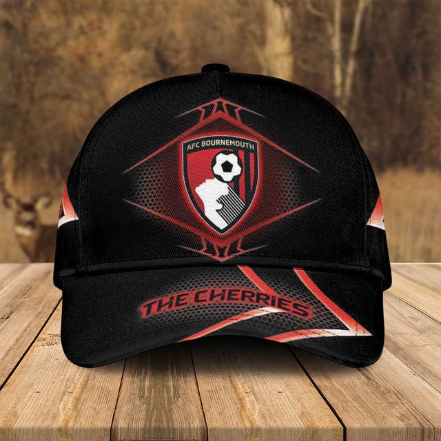 Official Afc Bournemouth Cap - Stylish Black & Red The Cherries Football Hat