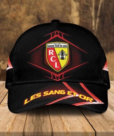 Racing Club De Lens Cap - Stylish Black & Red Fan Hat , Les Sang Et Or Merchandise