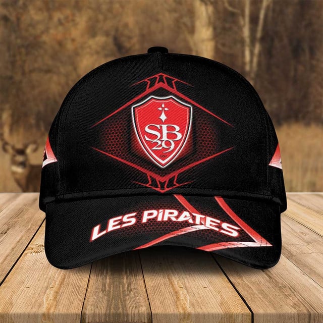 Stylish Sb29 Les Pirates Cap - Premium Black & Red Design - Perfect For Fans