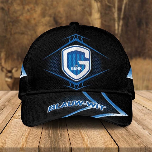 Stylish Krc Genk Fan Cap - Blauw-Wit Design, Adjustable Fit, Premium Quality