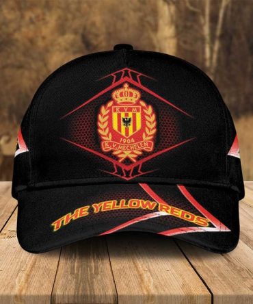Stylish Black Baseball Cap With K.V. Mechelen Logo - The Yellow Reds Fan Gear