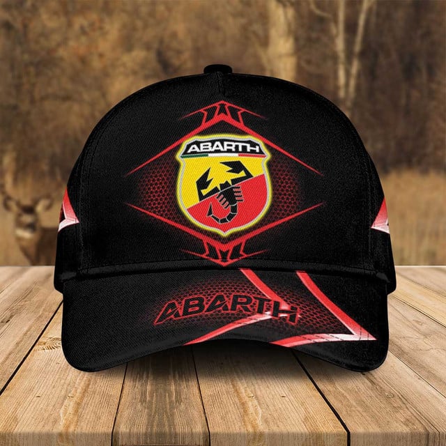 Stylish Abarth Logo Cap - Premium Black Sports Hat With Adjustable Fit