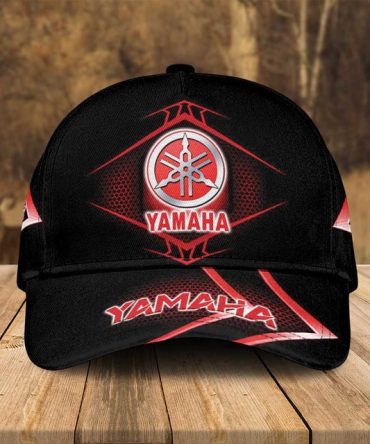 Yamaha Logo Cap - Stylish Black & Red Adjustable Hat For Motorsports Fans
