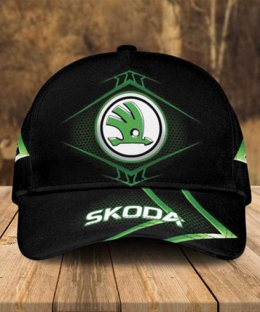 Stylish Black & Green Škoda Logo Cap - Premium Quality For Car Enthusiasts