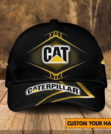 Customizable Cat Logo Cap – Sleek Black Design With Your Name, Perfect For Outdoor Enthusiasts!