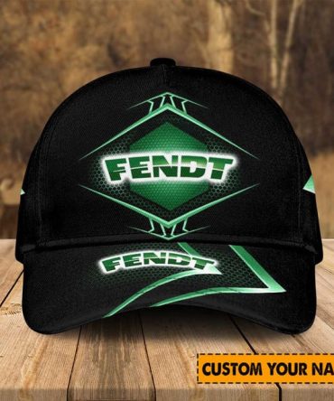 Customizable Fendt Embroidered Cap - Personalize Your Name - Stylish Black & Green Hat