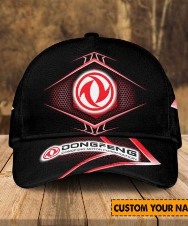 Custom Dongfeng Logo Cap – Personalized Name Embroidery, Stylish Black Design