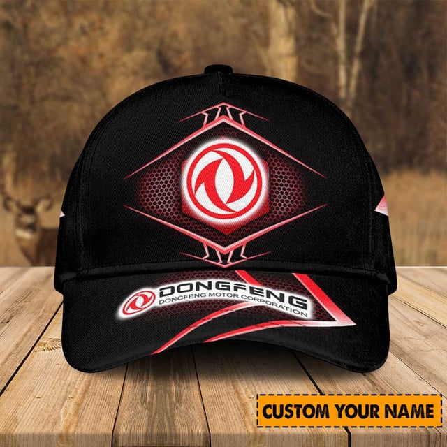Custom Dongfeng Logo Cap – Personalized Name Embroidery, Stylish Black Design