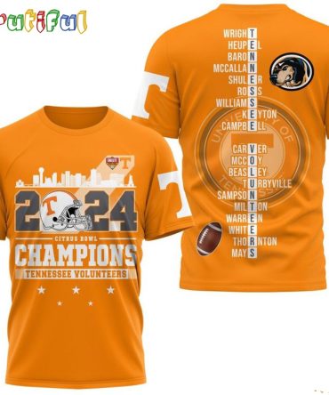 2024 Citrus Bowl Champions Tennessee Volunteers 3D Shirt