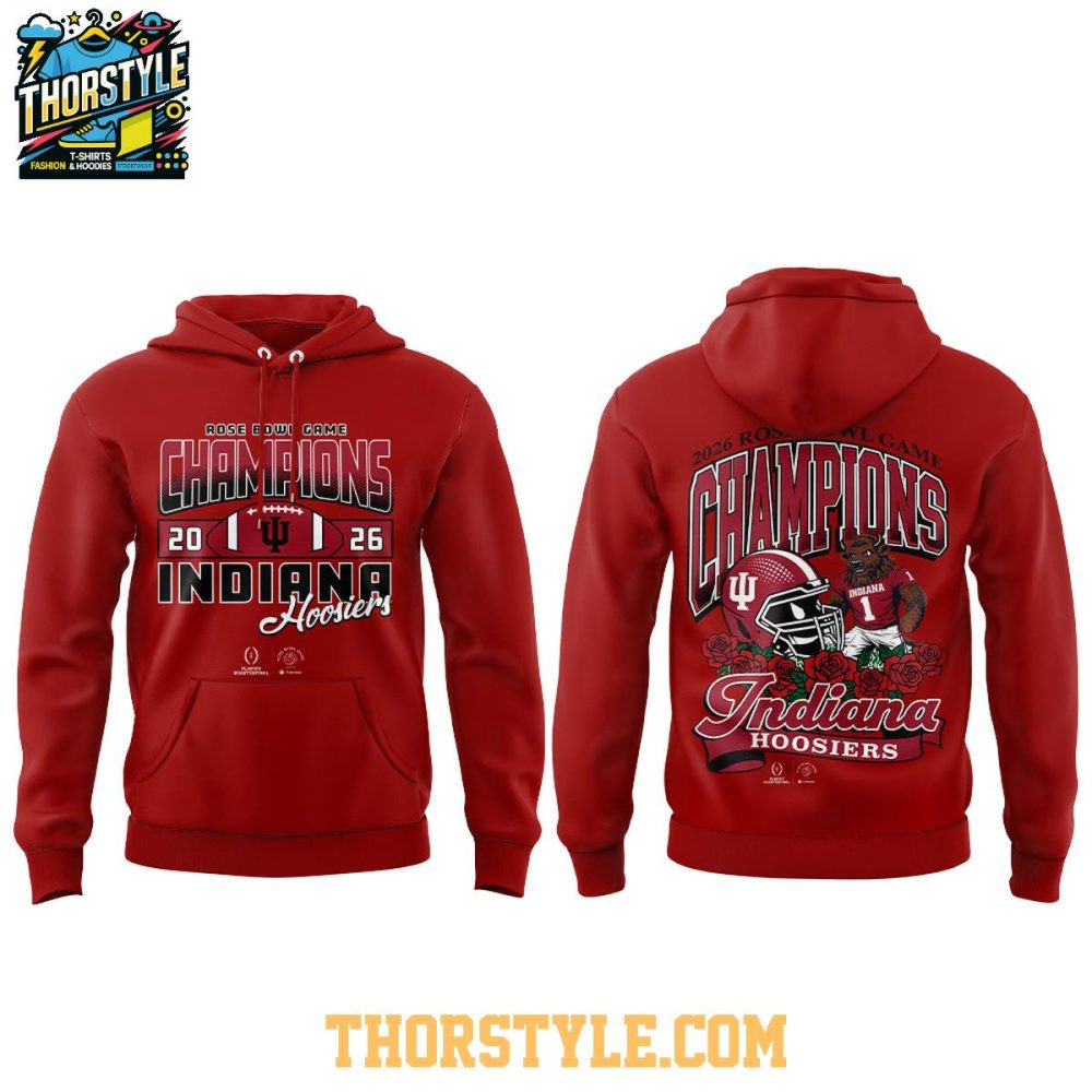 2026 Rose Bowl Champion Indiana Hoosiers Hoodie T-Shirt Ncaa - Image 2
