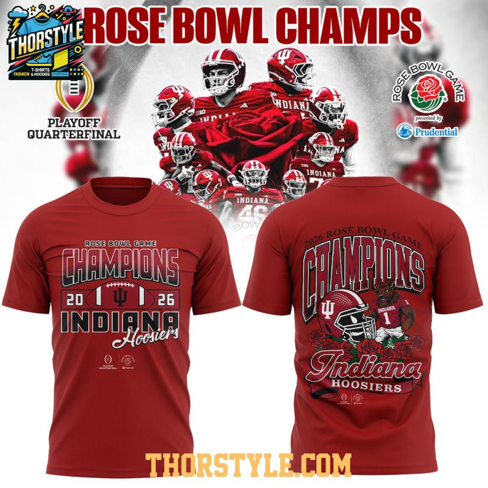 2026 Rose Bowl Champion Indiana Hoosiers Hoodie T-Shirt Ncaa - Image 3