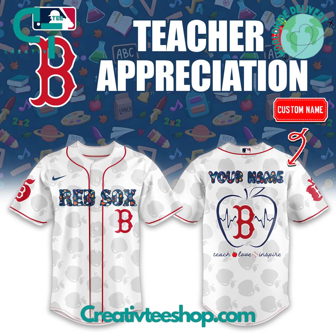 Boston Red Sox X Teacher Appreciation Personalized Baseball Jersey