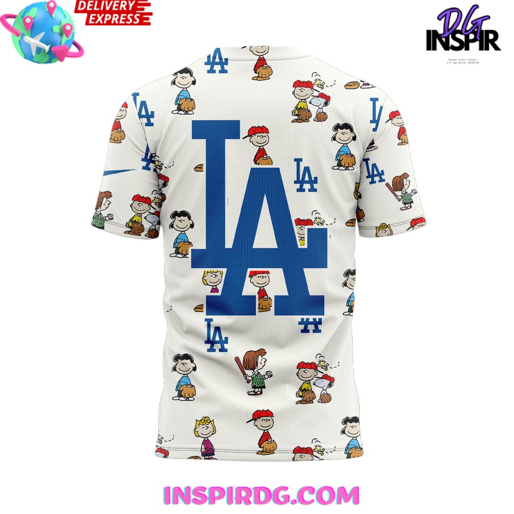 Los Angeles Dodgers Peanuts 75Th Anniversary T-Shirt - Image 3