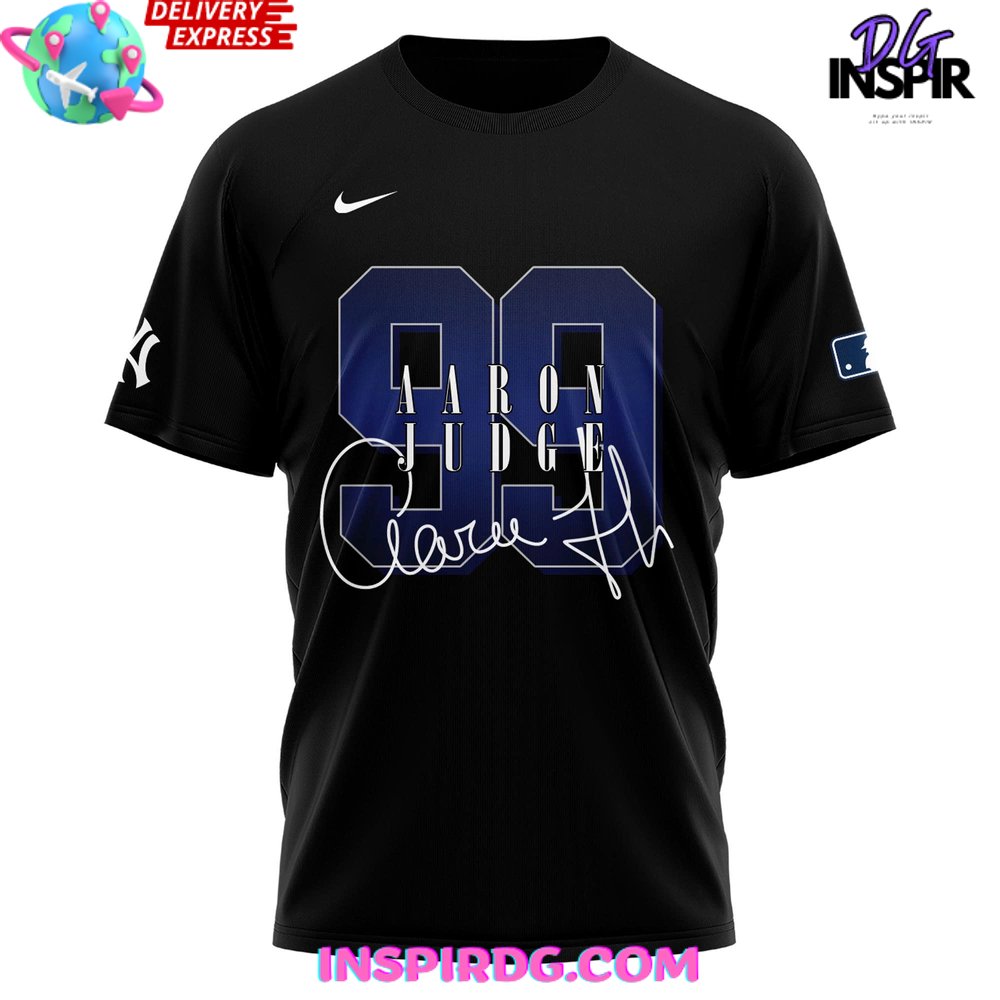 Aaron Judge Signature No 300 For No 99 Black T-Shirt - Image 2