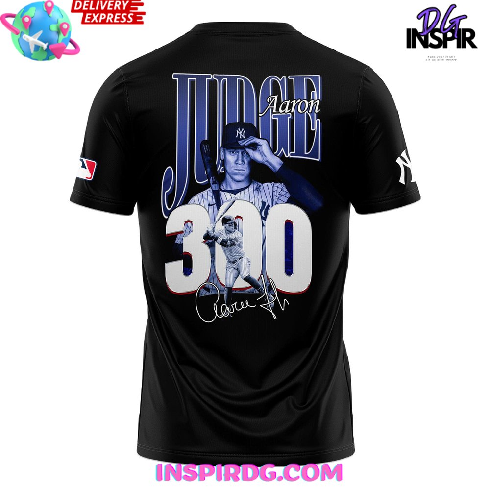 Aaron Judge Signature No 300 For No 99 Black T-Shirt - Image 3