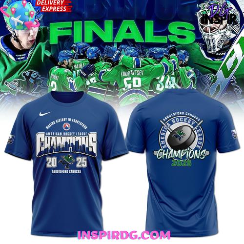 Abbotsford Canucks 2025 Ahl Champions Blue T-Shirt