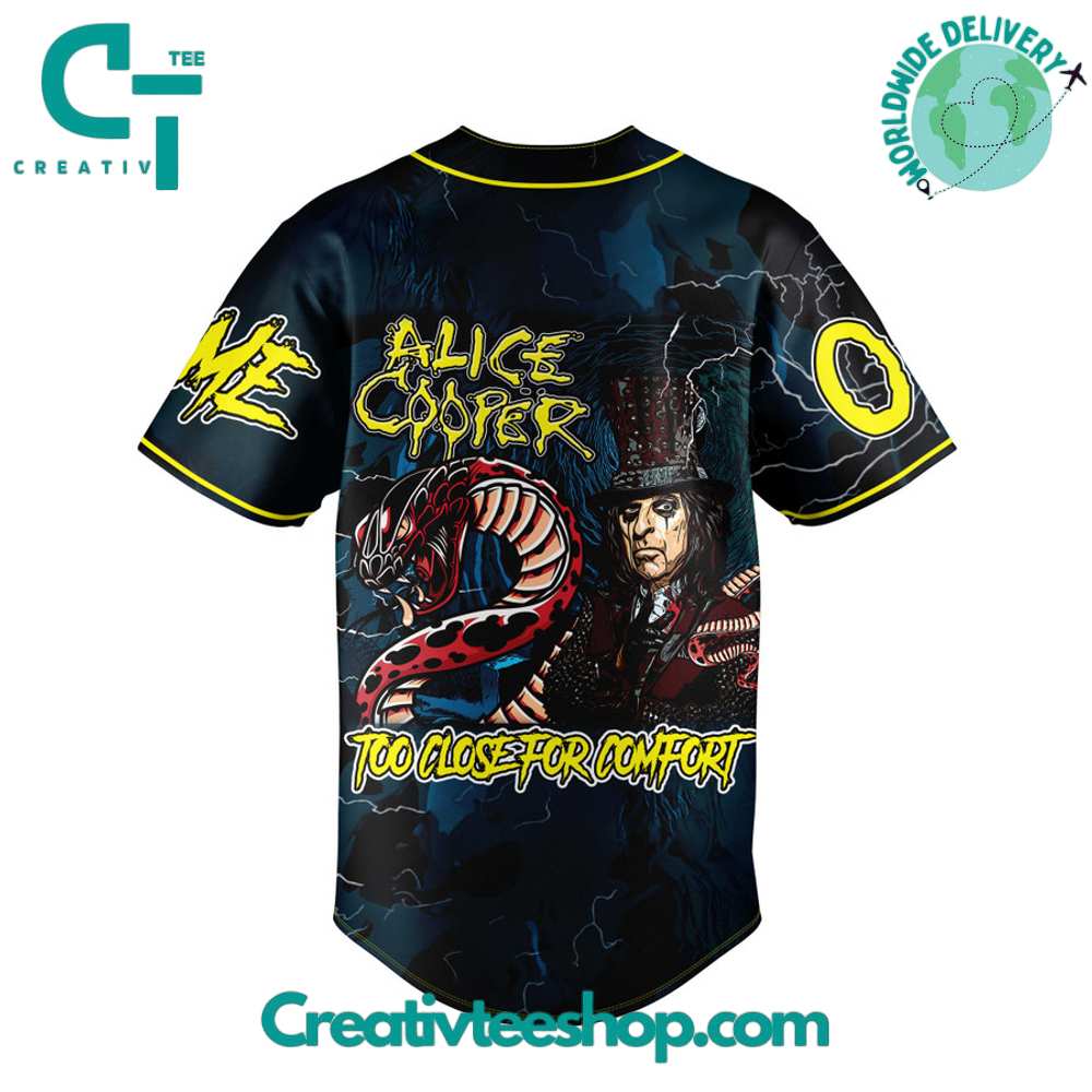 Alice Cooper Too Close For Comfort Baseball Jersey - Image 3