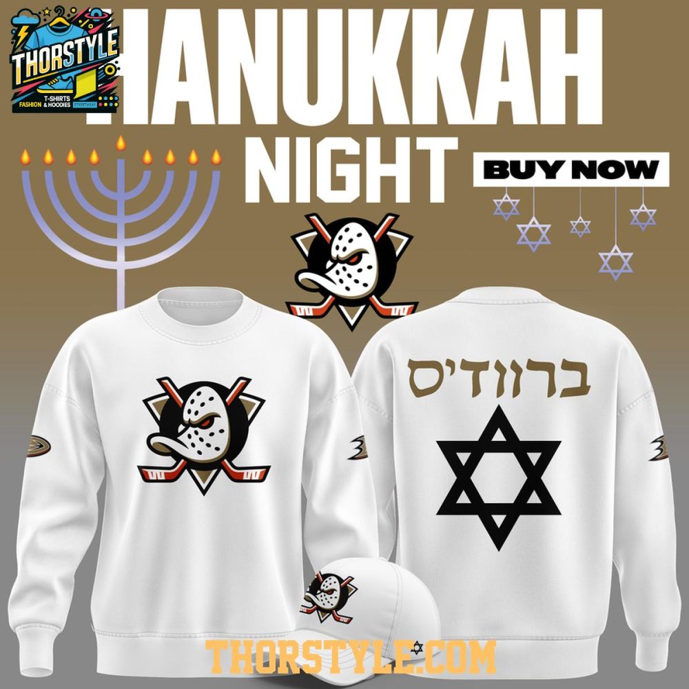 Anaheim Ducks Hanukkah Night 2026 Celebration Hoodie T-Shirt - Image 2