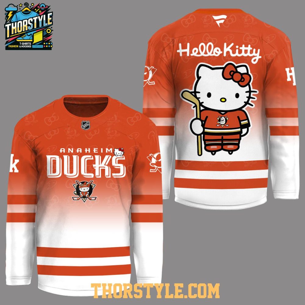 Anaheim Ducks Hello Kitty 2026 Night Big Game Personalized Hockey Jersey - Image 2