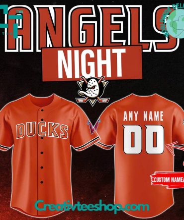 Anaheim Ducks X 2024 Angels Day Orange Baseball Jersey