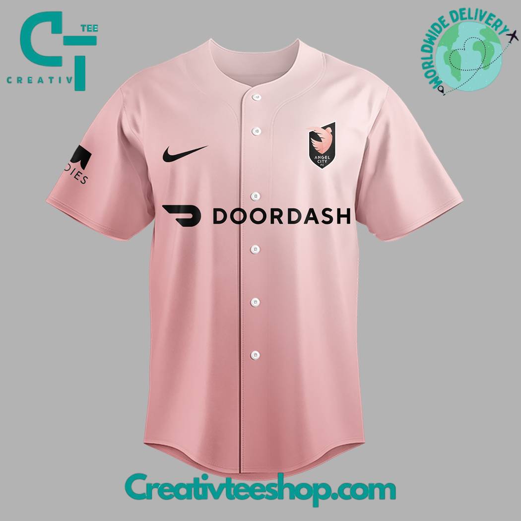 Angel City Fc X Hello Kitty Night Pink Baseball Jersey - Image 2