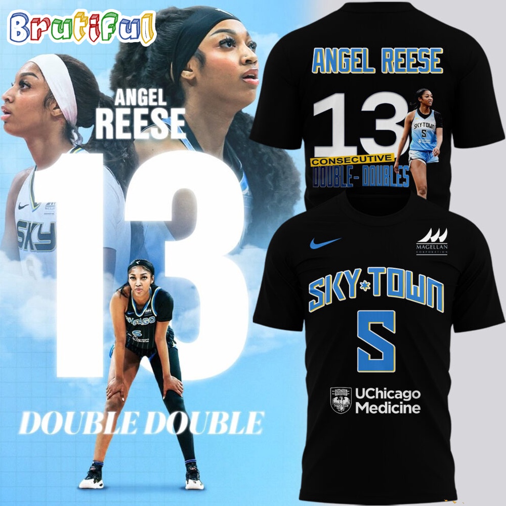 Angel Reese Chicago Sky Wnba 2024 Consecutive Double Doubles 3D Shirt