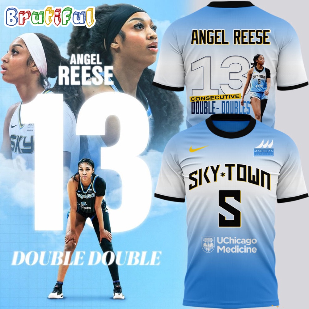 Angel Reese Chicago Sky Wnba 2024 Consecutive Double Doubles T Shirt