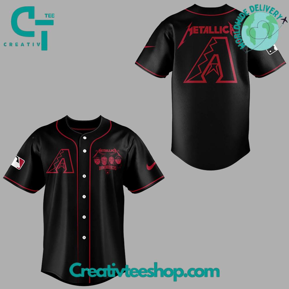 Arizona Diamondbacks X Metallica Special Black Baseball Jersey - Image 2