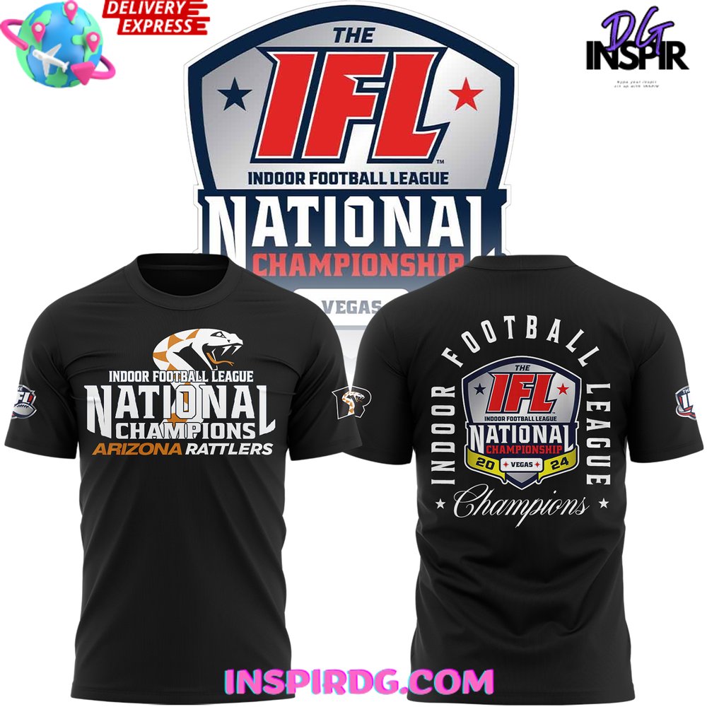 Arizona Rattlers 2024 Ifl National Champions Black T-Shirt