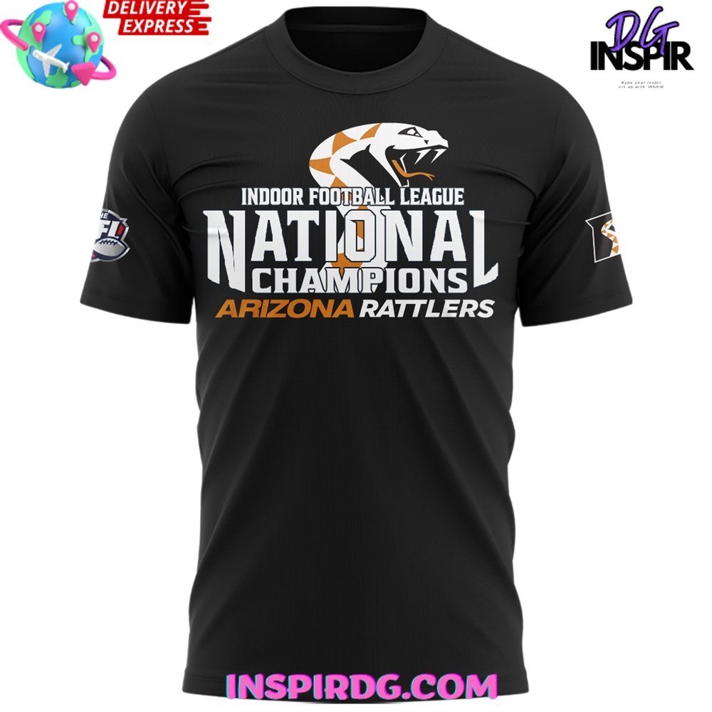 Arizona Rattlers 2024 Ifl National Champions Black T-Shirt - Image 3