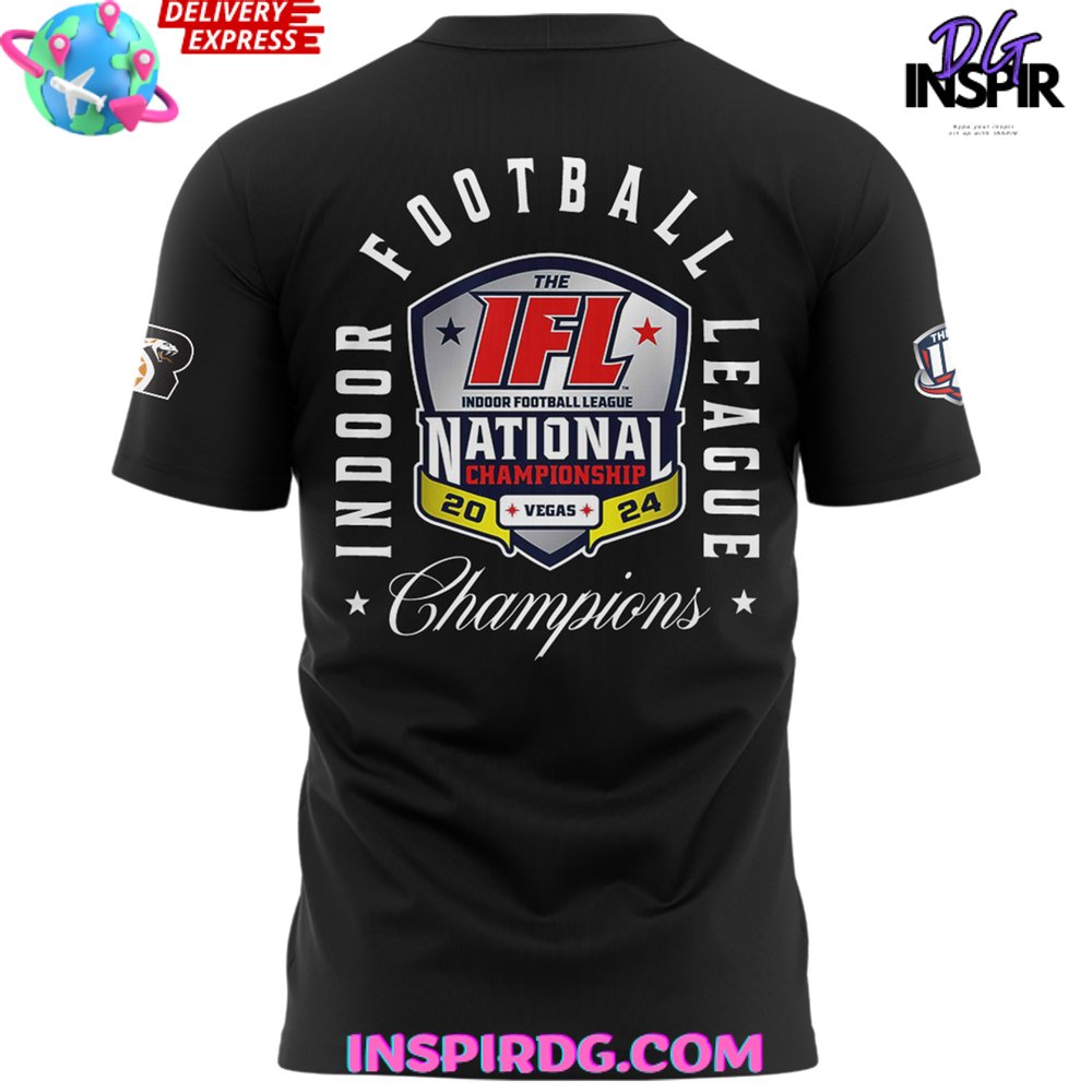 Arizona Rattlers 2024 Ifl National Champions Black T-Shirt - Image 2