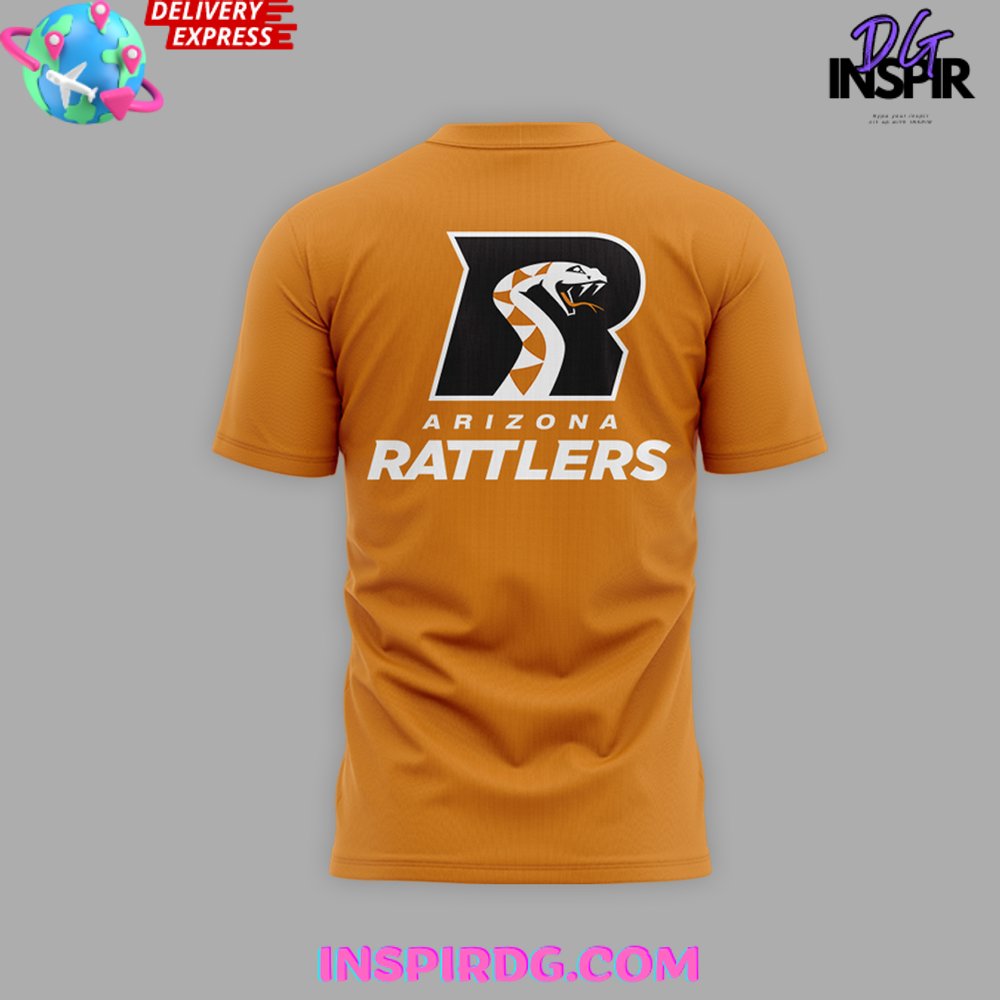 Arizona Rattlers Indoor Football League Team Orange T-Shirt - Image 3