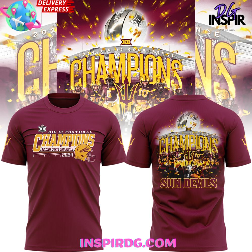 Arizona State Sun Devils Big 12 Football Champions 2024 T-Shirt