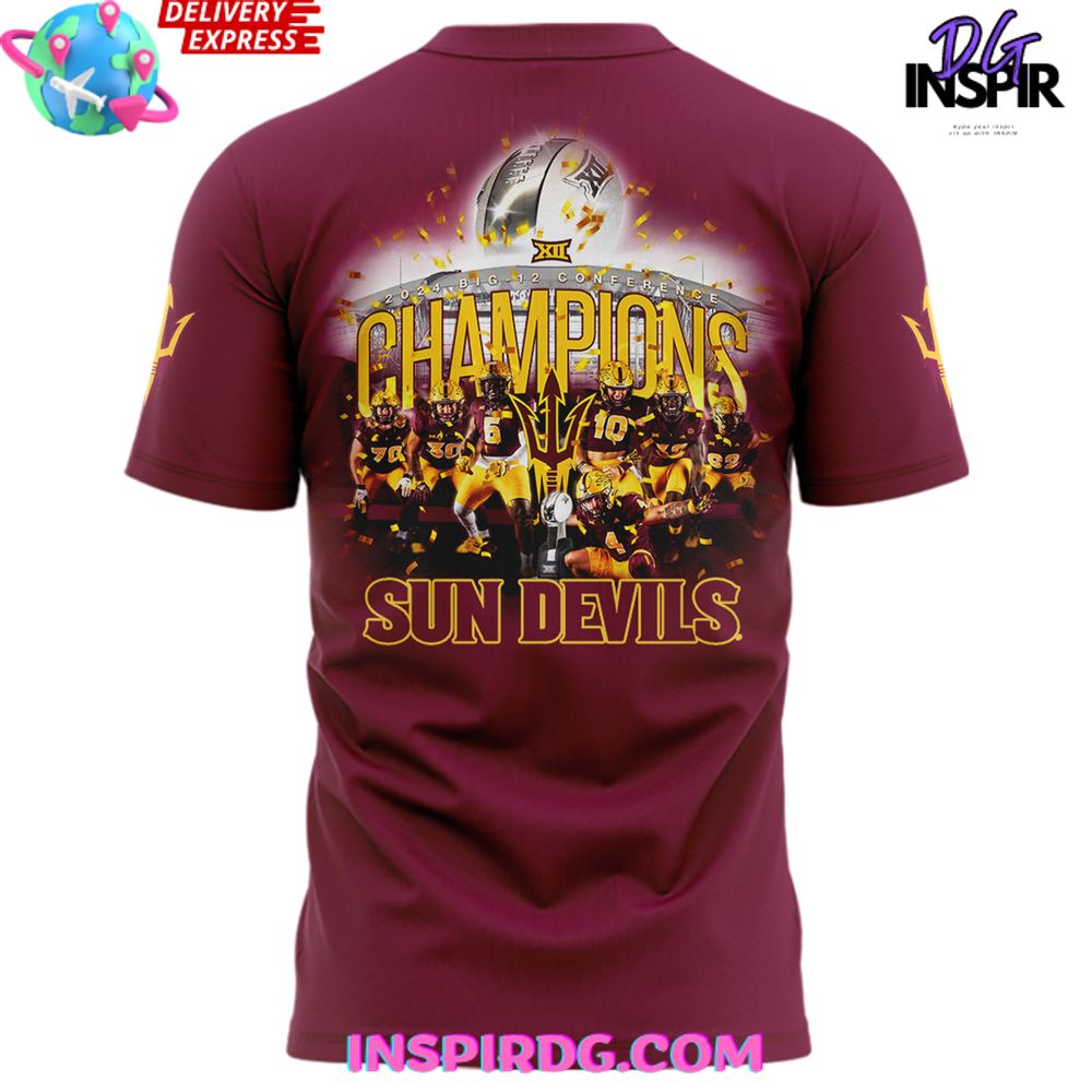 Arizona State Sun Devils Big 12 Football Champions 2024 T-Shirt - Image 3